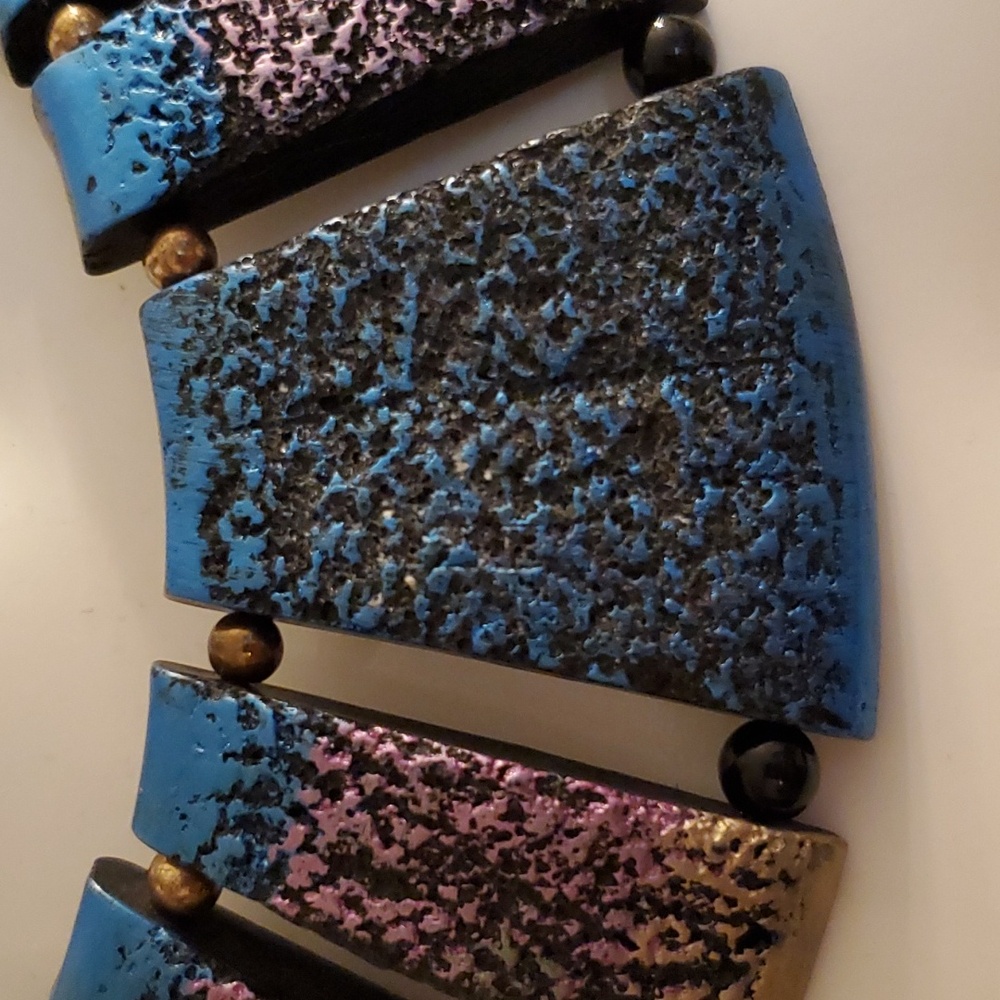 Vintage Tribal Azure Aztec Choker - Picture 2 of 6